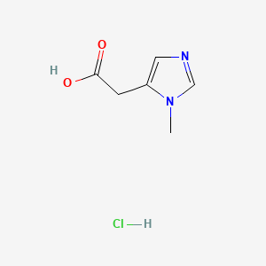 2-(1-Methyl-1H-imidazol-5-yl)acetic acid hydrochloride chemical structure (CAS 1071661-55-6)