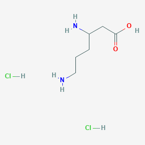 3,6-Diaminohexanoic acid dihydrochloride chemical structure (CAS 1071678-05-1)