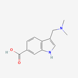 3-((Dimethylamino)methyl)-1H-indole-6-carboxylic acid chemical structure (CAS 1071913-61-5)