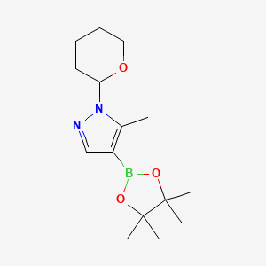 5-Methyl-1-(tetrahydro-2H-pyran-2-yl)-4-(4,4,5,5-tetramethyl-1,3,2-dioxaborolan-2-yl)-1H-pyrazole chemical structure (CAS 1072709-32-0)