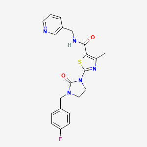 2-(3-(4-Fluorobenzyl)-2-oxoimidazolidin-1-yl)-4-methyl-N-(pyridin-3-ylmethyl)thiazole-5-carboxamide chemical structure (CAS 1072803-08-7)