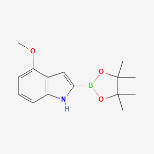 4-Methoxy-2-(4,4,5,5-tetramethyl-1,3,2-dioxaborolan-2-yl)-1H-indole chemical structure (CAS 1072811-21-2)