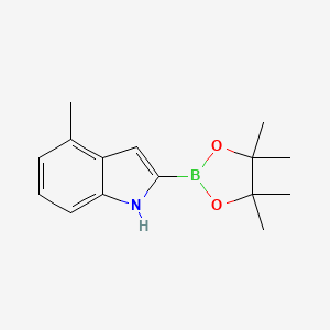 4-Methyl-2-(4,4,5,5-tetramethyl-1,3,2-dioxaborolan-2-yl)-1H-indole chemical structure (CAS 1072811-23-4)