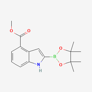 Methyl 2-(4,4,5,5-tetramethyl-1,3,2-dioxaborolan-2-yl)-1H-indole-4-carboxylate chemical structure (CAS 1072811-67-6)