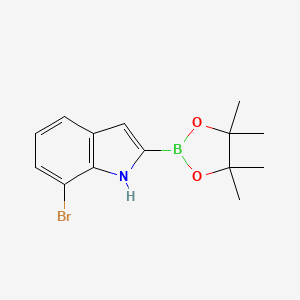 7-Bromo-2-(4,4,5,5-tetramethyl-1,3,2-dioxaborolan-2-yl)-1H-indole chemical structure (CAS 1072812-23-7)
