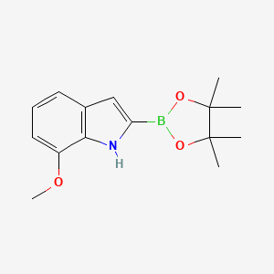 7-Methoxy-2-(4,4,5,5-tetramethyl-1,3,2-dioxaborolan-2-yl)-1H-indole chemical structure (CAS 1072812-69-1)
