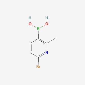 (6-Bromo-2-methylpyridin-3-yl)boronic acid chemical structure (CAS 1072944-22-9)