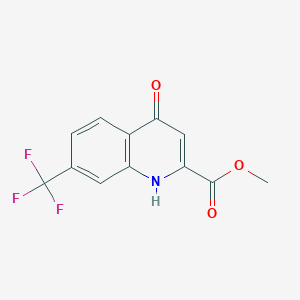 Methyl 4-hydroxy-7-(trifluoromethyl)quinoline-2-carboxylate chemical structure (CAS 1072944-69-4)
