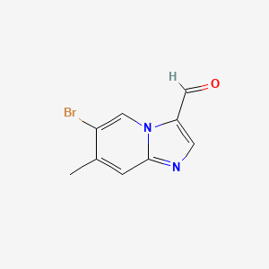 6-Bromo-7-methylimidazo[1,2-a]pyridine-3-carbaldehyde chemical structure (CAS 1072944-75-2)