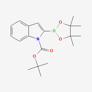 tert-Butyl 2-(4,4,5,5-tetramethyl-1,3,2-dioxaborolan-2-yl)-1H-indole-1-carboxylate chemical structure (CAS 1072944-96-7)