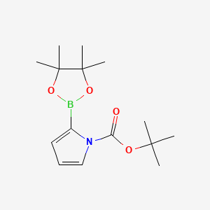 tert-Butyl 2-(4,4,5,5-tetramethyl-1,3,2-dioxaborolan-2-yl)-1H-pyrrole-1-carboxylate chemical structure (CAS 1072944-98-9)