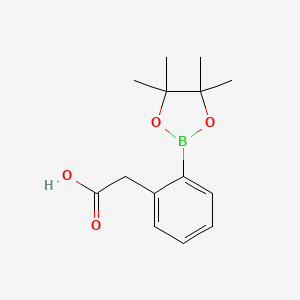 2-(2-(4,4,5,5-Tetramethyl-1,3,2-dioxaborolan-2-yl)phenyl)acetic acid chemical structure (CAS 1072945-02-8)