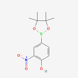 2-Nitro-4-(4,4,5,5-tetramethyl-1,3,2-dioxaborolan-2-yl)phenol chemical structure (CAS 1072945-08-4)