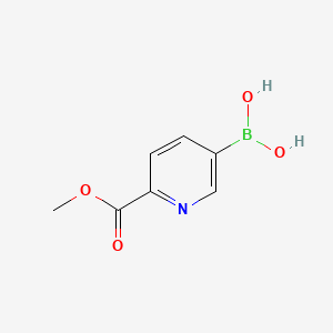 (6-(Methoxycarbonyl)pyridin-3-yl)boronic acid chemical structure (CAS 1072945-86-8)