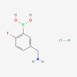 (5-(Aminomethyl)-2-fluorophenyl)boronic acid hydrochloride chemical structure (CAS 1072946-46-3)