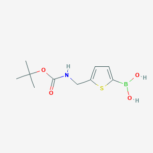 (5-(((tert-Butoxycarbonyl)amino)methyl)thiophen-2-yl)boronic acid chemical structure (CAS 1072951-39-3)