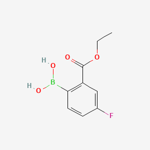 (2-(Ethoxycarbonyl)-4-fluorophenyl)boronic acid chemical structure (CAS 1072951-40-6)