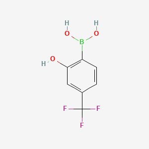 (2-Hydroxy-4-(trifluoromethyl)phenyl)boronic acid chemical structure (CAS 1072951-50-8)