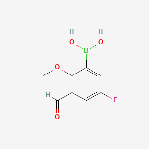 (5-Fluoro-3-formyl-2-methoxyphenyl)boronic acid chemical structure (CAS 1072951-73-5)