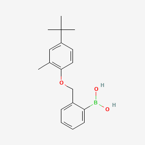 (2-((4-(tert-Butyl)-2-methylphenoxy)methyl)phenyl)boronic acid chemical structure (CAS 1072951-76-8)