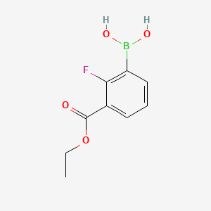 (3-(Ethoxycarbonyl)-2-fluorophenyl)boronic acid chemical structure (CAS 1072952-52-3)