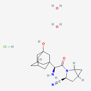 (1S,3S,5S)-2-((2S)-2-Amino-2-(3-hydroxyadamantan-1-yl)acetyl)-2-azabicyclo[3.1.0]hexane-3-carbonitrile hydrochloride dihydrate chemical structure (CAS 1073057-20-1)