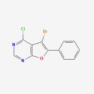 5-Bromo-4-chloro-6-phenylfuro[2,3-d]pyrimidine chemical structure (CAS 1073135-81-5)