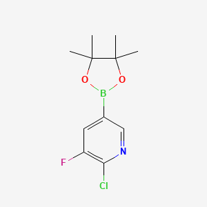 2-Chloro-3-fluoro-5-(4,4,5,5-tetramethyl-1,3,2-dioxaborolan-2-yl)pyridine chemical structure (CAS 1073312-28-3)