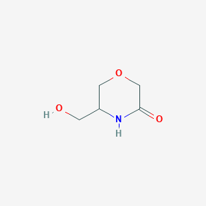 5-(Hydroxymethyl)morpholin-3-one chemical structure (CAS 1073338-64-3)