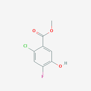 Methyl 2-chloro-4-fluoro-5-hydroxybenzoate chemical structure (CAS 1073339-15-7)
