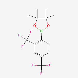 2-(2,4-Bis(trifluoromethyl)phenyl)-4,4,5,5-tetramethyl-1,3,2-dioxaborolane chemical structure (CAS 1073353-65-7)