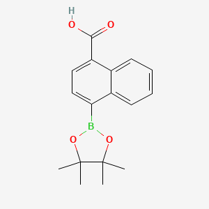 4-(4,4,5,5-Tetramethyl-1,3,2-dioxaborolan-2-yl)-1-naphthoic acid chemical structure (CAS 1073353-77-1)