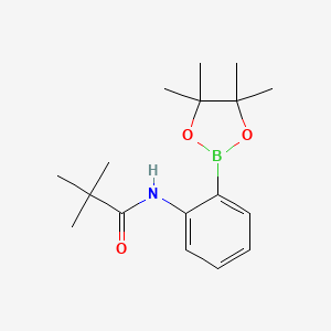 N-(2-(4,4,5,5-Tetramethyl-1,3,2-dioxaborolan-2-yl)phenyl)pivalamide chemical structure (CAS 1073354-10-5)