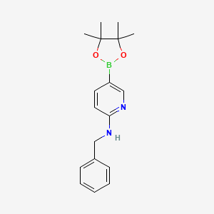 N-Benzyl-5-(4,4,5,5-tetramethyl-1,3,2-dioxaborolan-2-yl)pyridin-2-amine chemical structure (CAS 1073354-27-4)