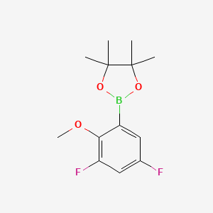 2-(3,5-Difluoro-2-methoxyphenyl)-4,4,5,5-tetramethyl-1,3,2-dioxaborolane chemical structure (CAS 1073354-50-3)