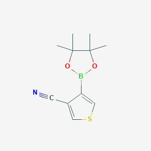 4-(4,4,5,5-Tetramethyl-1,3,2-dioxaborolan-2-yl)thiophene-3-carbonitrile chemical structure (CAS 1073354-61-6)