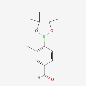 3-Methyl-4-(4,4,5,5-tetramethyl-1,3,2-dioxaborolan-2-yl)benzaldehyde chemical structure (CAS 1073354-66-1)