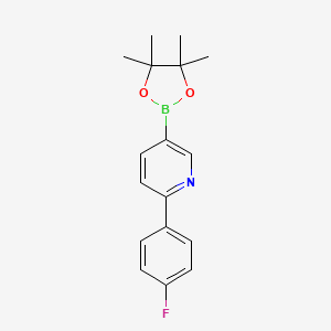 2-(4-Fluorophenyl)-5-(4,4,5,5-tetramethyl-1,3,2-dioxaborolan-2-yl)pyridine chemical structure (CAS 1073354-81-0)