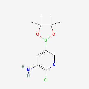 2-Chloro-5-(4,4,5,5-tetramethyl-1,3,2-dioxaborolan-2-yl)pyridin-3-amine chemical structure (CAS 1073354-96-7)