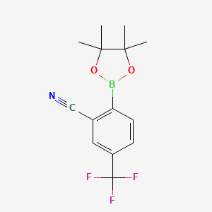 2-(4,4,5,5-Tetramethyl-1,3,2-dioxaborolan-2-yl)-5-(trifluoromethyl)benzonitrile chemical structure (CAS 1073355-21-1)