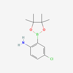 4-Chloro-2-(4,4,5,5-tetramethyl-1,3,2-dioxaborolan-2-yl)aniline chemical structure (CAS 1073371-77-3)
