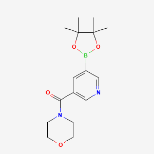 Morpholino(5-(4,4,5,5-tetramethyl-1,3,2-dioxaborolan-2-yl)pyridin-3-yl)methanone chemical structure (CAS 1073371-92-2)