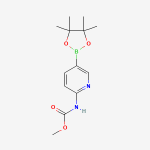 Methyl (5-(4,4,5,5-tetramethyl-1,3,2-dioxaborolan-2-yl)pyridin-2-yl)carbamate chemical structure (CAS 1073372-02-7)