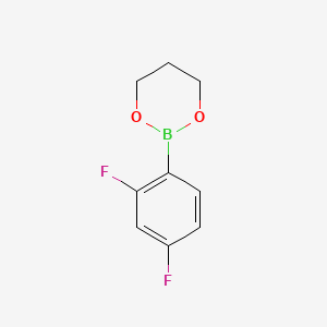 2-(2,4-Difluorophenyl)-1,3,2-dioxaborinane chemical structure (CAS 1073372-07-2)
