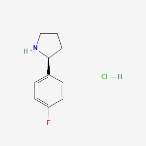 (S)-2-(4-Fluorophenyl)pyrrolidine hydrochloride chemical structure (CAS 1073556-40-7)
