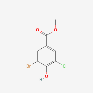 Methyl 3-bromo-5-chloro-4-hydroxybenzoate chemical structure (CAS 107356-01-4)