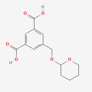 5-(((Tetrahydro-2H-pyran-2-yl)oxy)methyl)isophthalic acid chemical structure (CAS 1073561-04-2)
