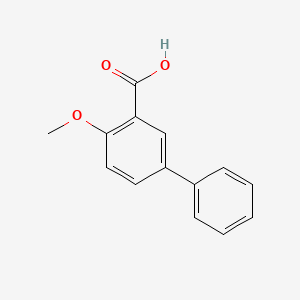 2-Methoxy-5-phenyl-benzoic acid chemical structure (CAS 107410-07-1)