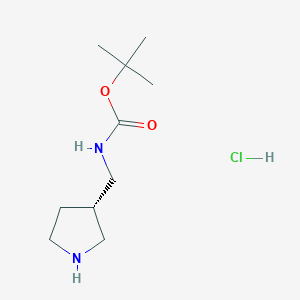 (S)-tert-Butyl (pyrrolidin-3-ylmethyl)carbamate hydrochloride chemical structure (CAS 1075260-66-0)