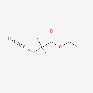 Ethyl 2,2-dimethylpent-4-ynoate chemical structure (CAS 107540-02-3)